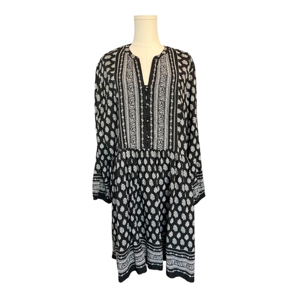 🆕 👗 NWOT RELATIVITY Black & White Boho Dress | Size XL - Picture 1 of 9